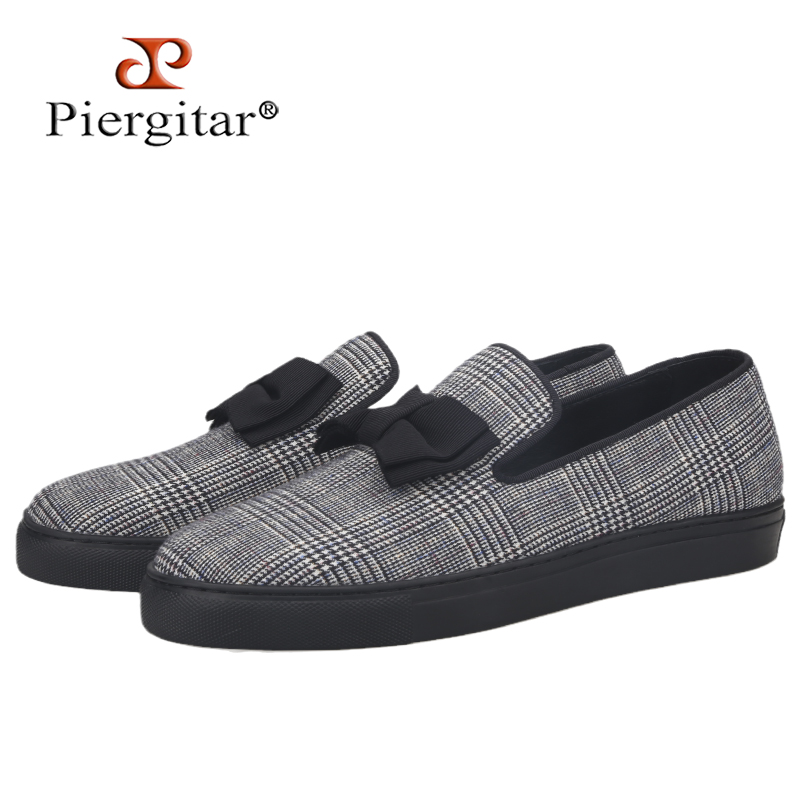 Boat Shoe Leather - Piergitar Welsh Plaid Fabric Of Handmade