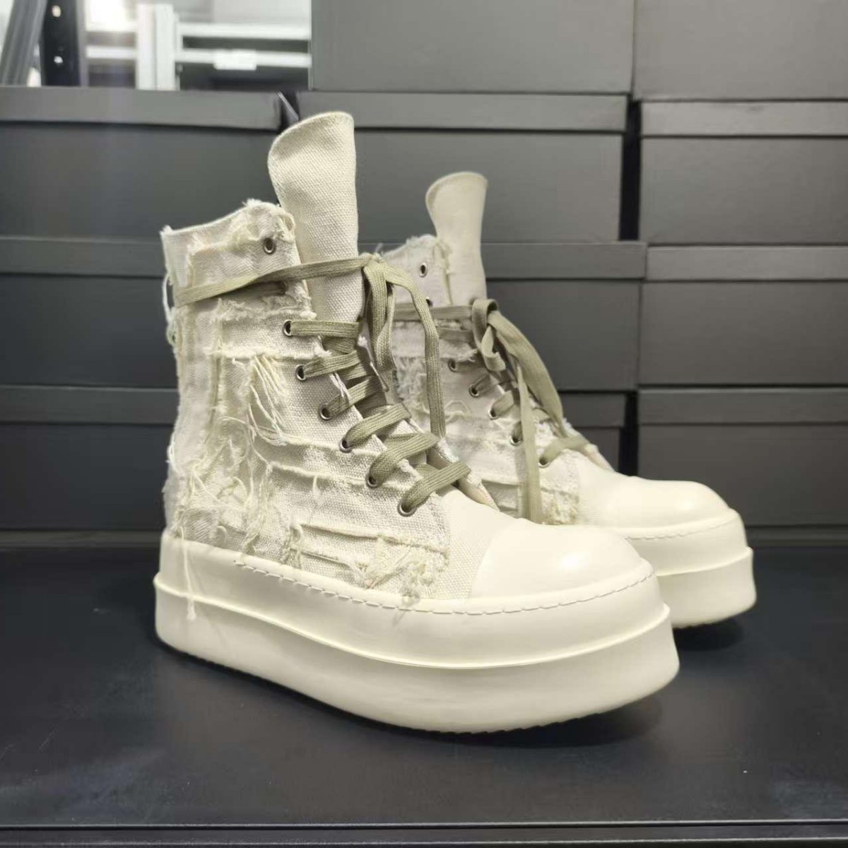 Men's High Top Platform Motorc - Men Shoes White Colour recension och pris