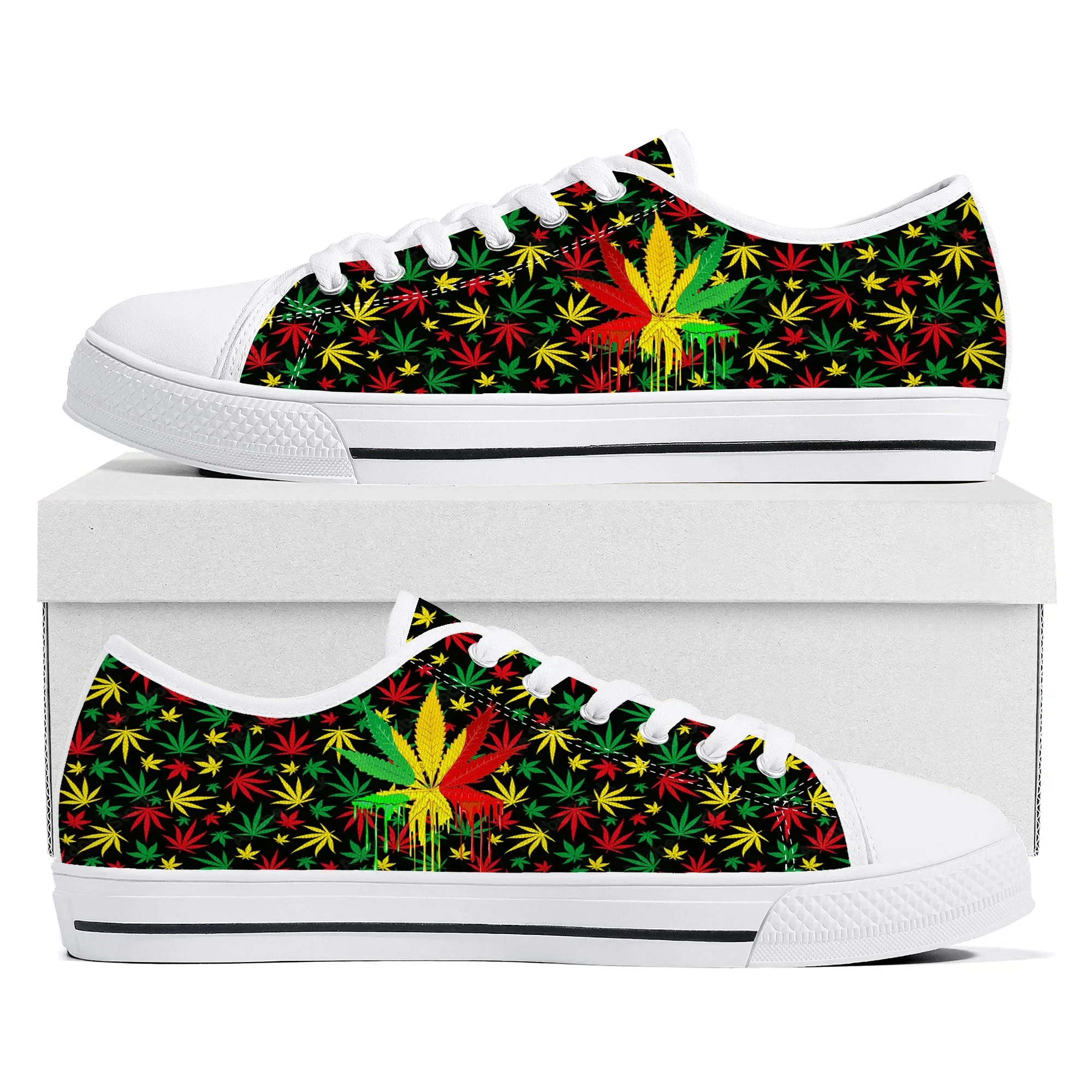 Leaf Weed Rasta Marijuana Red  - Men Shoes Yellow recension och pris