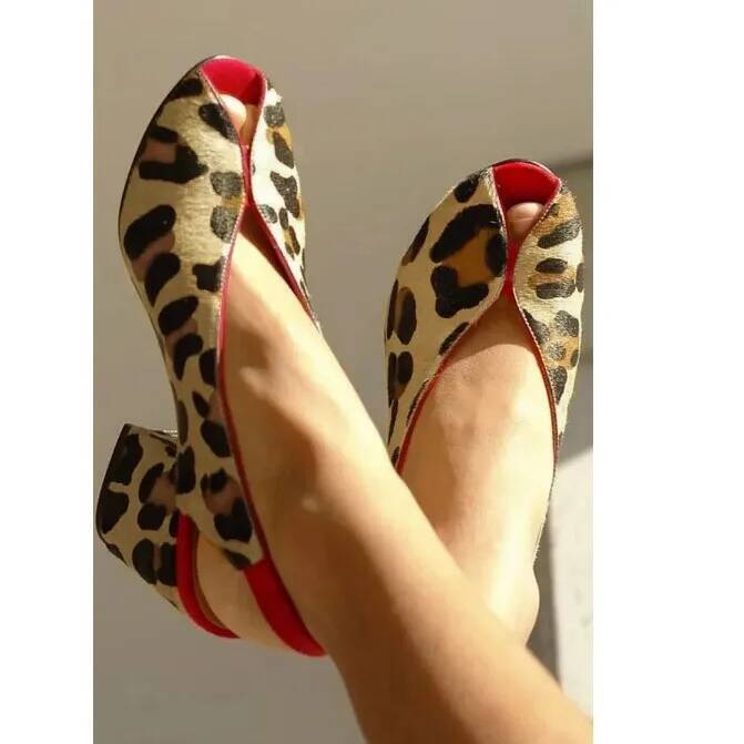 Leopard Print Peep Toe Slingba - Men Shoes Style recension och pris