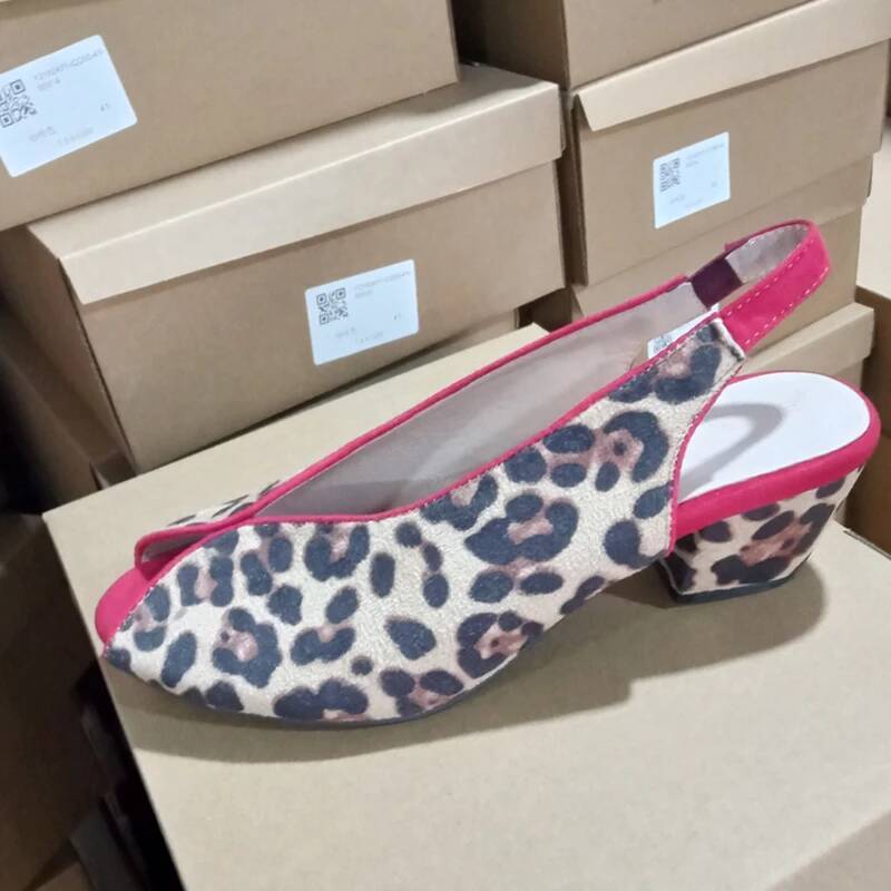 Leopard Print Peep Toe Slingba - Men Shoes Style recension och pris