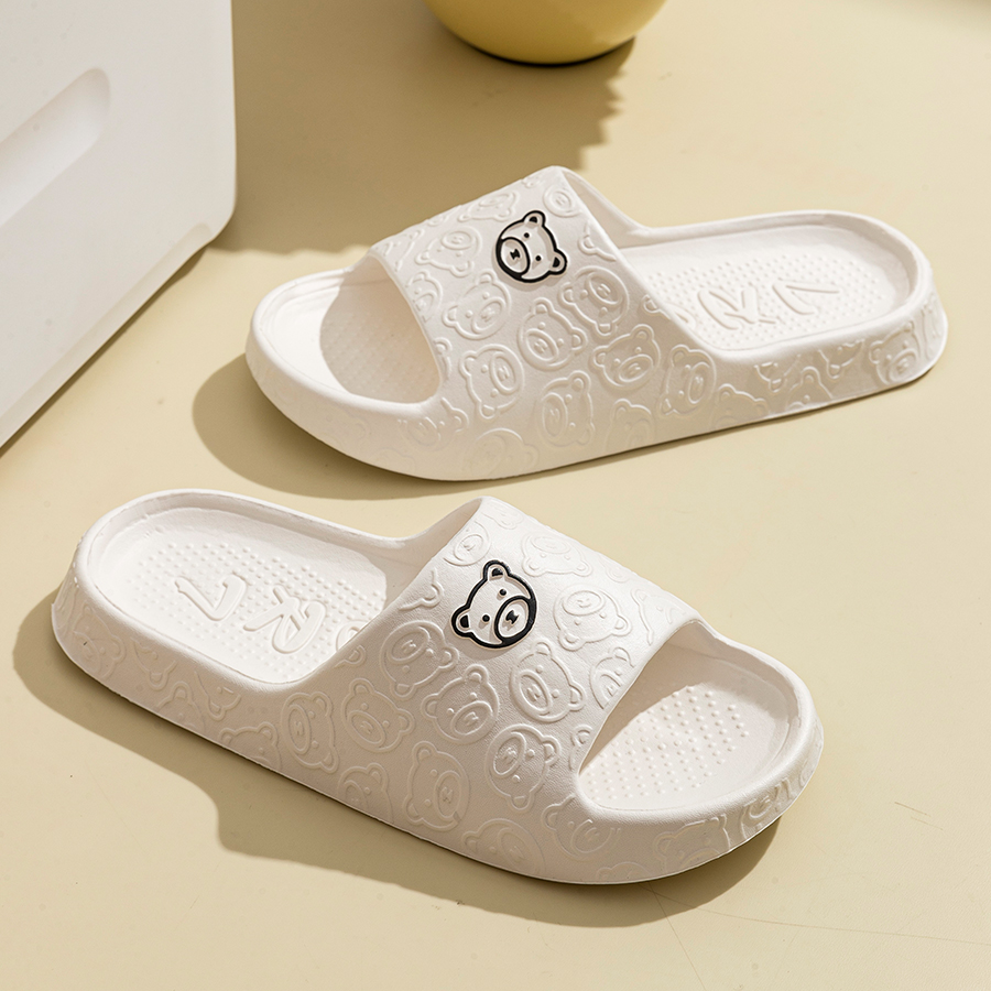 Printting Cute Bear Women Slip - Men Shoes Style recension och pris