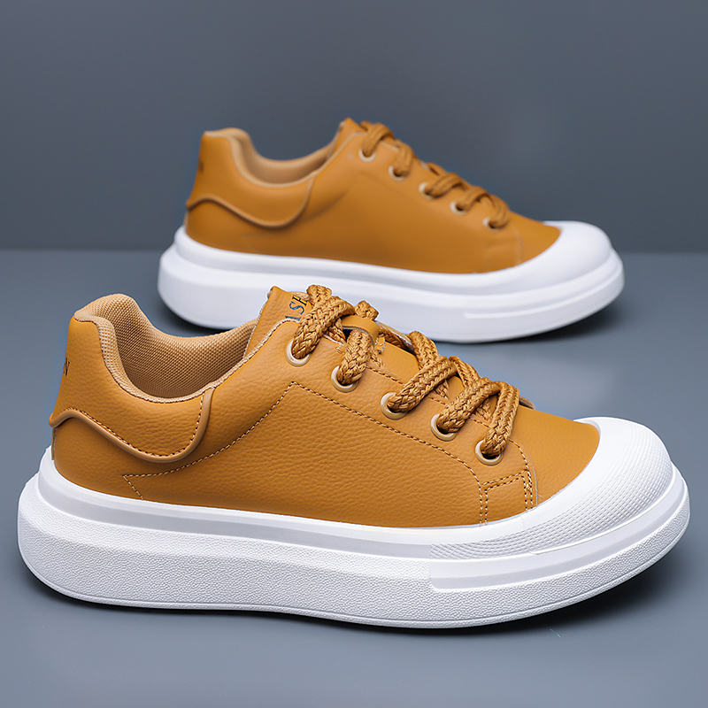Men's White Leather Platform B - Boat Shoe Leather recension och pris