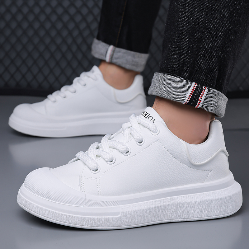 Men's White Leather Platform B - Boat Shoe Leather recension och pris