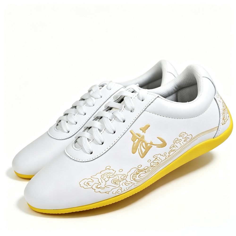 Genuine Leather Tai Chi Shoes  - Men Shoes Yellow recension och pris