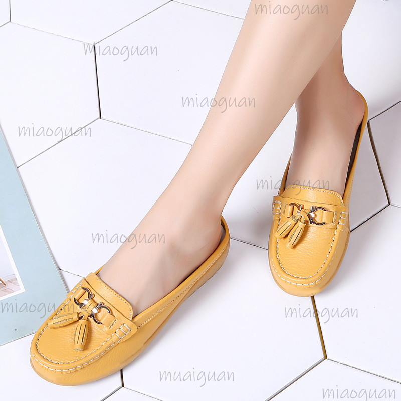 Leather Tassel Mule Loafers fo - Boat Shoe Leather recension och pris
