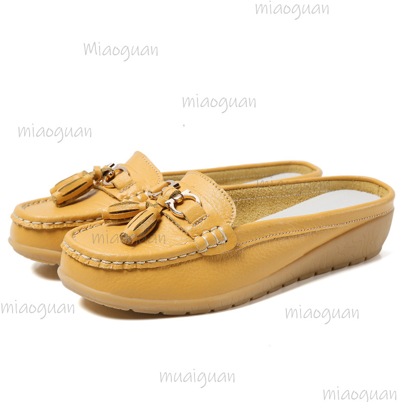 Leather Tassel Mule Loafers fo - Boat Shoe Leather recension och pris