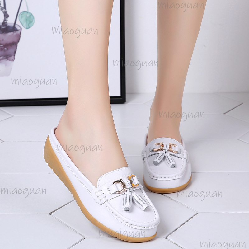 Leather Tassel Mule Loafers fo - Boat Shoe Leather recension och pris