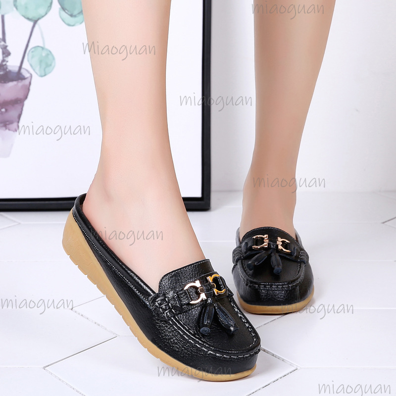 Leather Tassel Mule Loafers fo - Boat Shoe Leather recension och pris