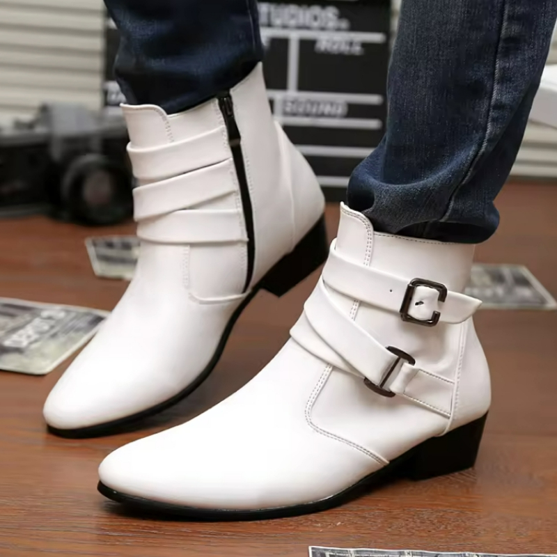Luxury Men Boots Leather Chels - Men Shoes White Colour recension och pris