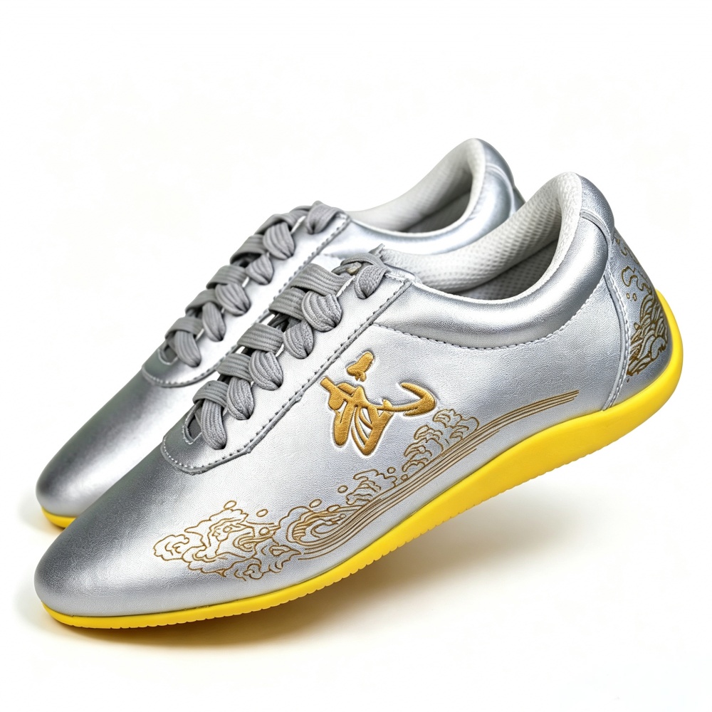 Glossy Genuine Leather Kung Fu - Men Shoes Yellow recension och pris
