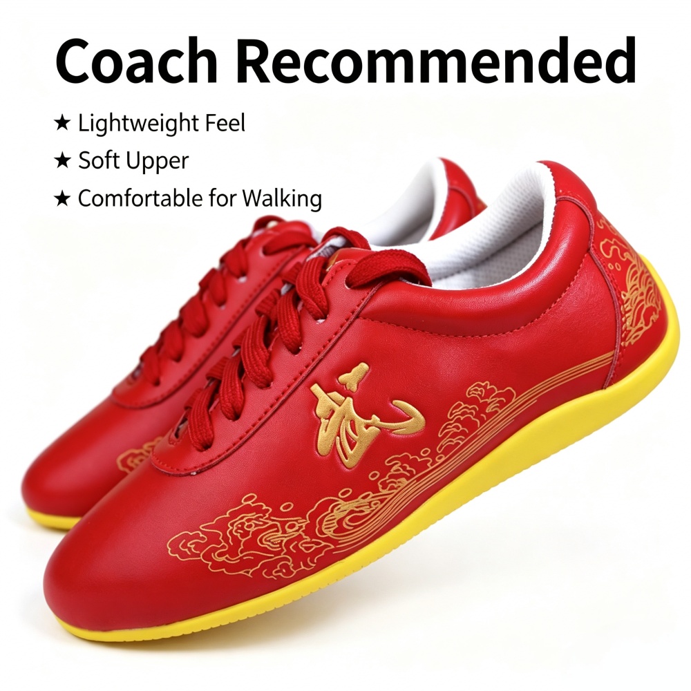 Glossy Genuine Leather Kung Fu - Men Shoes Yellow recension och pris