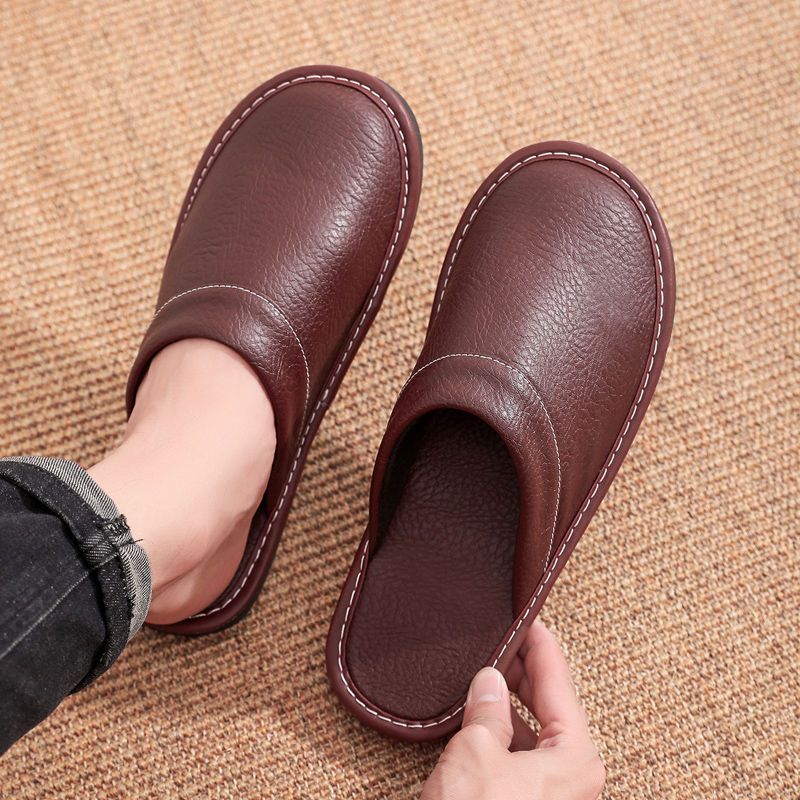 Home Leather Slippers Men and  - Men'S Shoes Size 42 In Us recension och pris