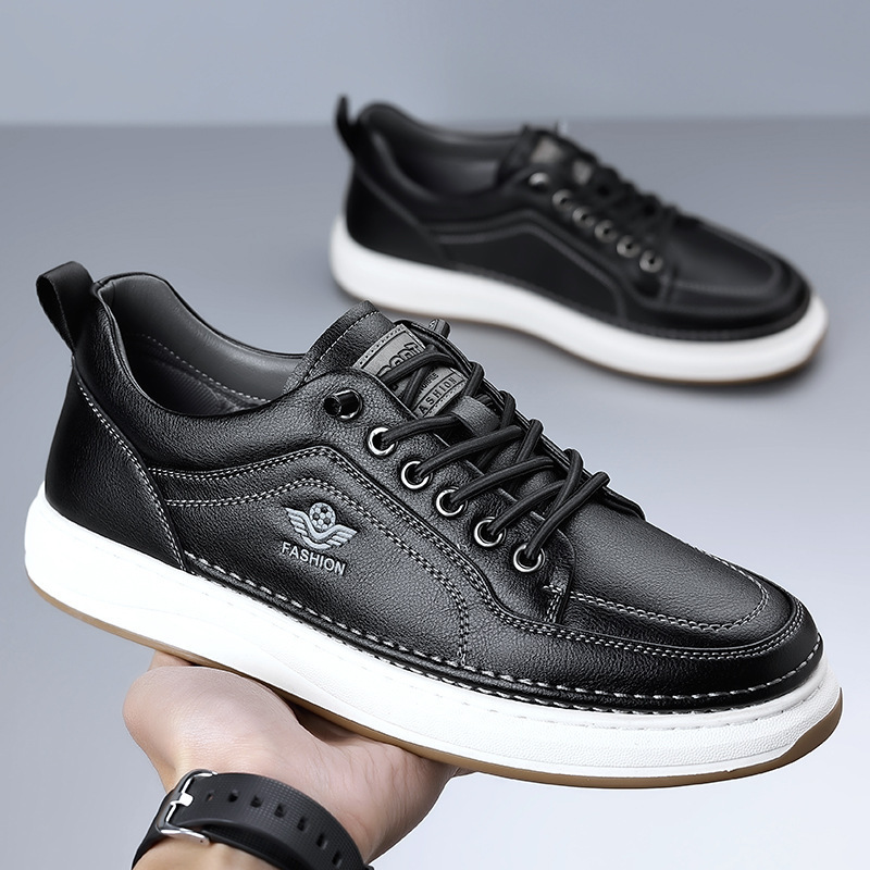 Spring Autumn Cow Leather Snea - Men Shoes White Colour recension och pris